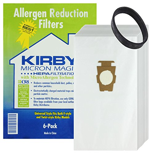 Kirby G10 G10E G10SE Vacuum Cleaner HEPA Dust Bags + Drive Belt Pack Of 12 Bags + 1 Belt