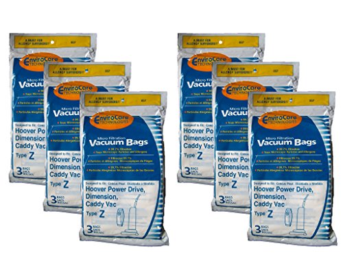 18 Hoover Allergy Vacuum Type Z Bags Power Drive Auto Drive Constellation Dimension Dirt Finder Futura Caddy Vac TurboPower PowerMax Breathe Easy Vacuum Cleaners 3500 3700 4500 6000 7000 series