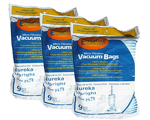 27 Eureka Type RR Upright Allergy Vacuum Bags Omega Upright Ultra Boss Smart Vacuum Cleaners, 4800 Series...4870, 4874, 4875, 61115, 61115-12 (Filteraire), 4870GZ, 4870GZX, 4870J, 4870K, 4870M, 4870MZ