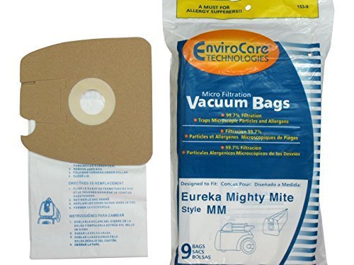 EnviroCare Replacement Micro Filtration Vacuum Cleaner Dust Bags made to fit Eureka Style MM Eureka Mighty Mite 3670 and 3680 Series Canisters 9 Bags