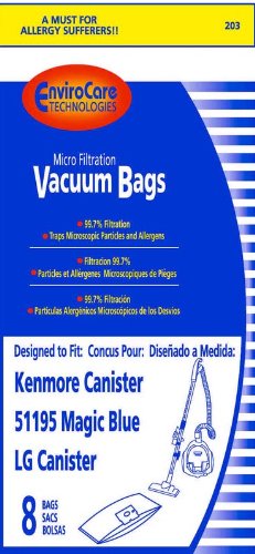 KENMORE PAPER BAG, STYLE M 51195 MAGIC BLUE & LG CAN 8PK