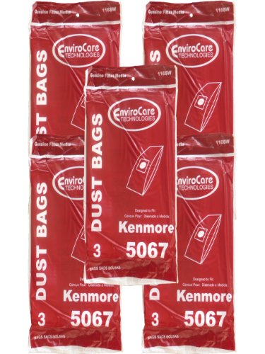 15 Kenmore 5067 Type X Upright Vacuum Cleaner Bag Model #11632265 11632275 11634510, Sears 50678, 11634610 34612 34695