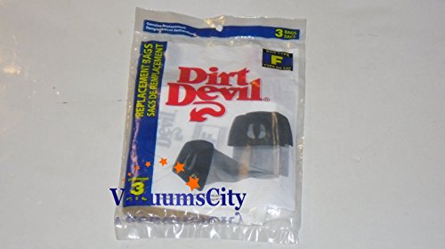 Dirt Devil Canister Can Vac & Power Pak Type F Bags 3Pk Genuine Part 3200147001