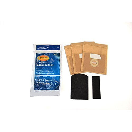 Bissell 7100, 7100L Zing Canister vacuum Cleaner Bags 3PK and 2 Filters # 3210, 842 by EnviroCare