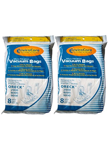 EnviroCare Replacement Vacuum Cleaner Bags made to fit Oreck Type CC, XL. Hoover ONEPWR Upright Vacuums 16 pack