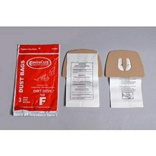 Dirt Devil Canister Can Vac & Power Pak Type F Bags 3 Pk Generic Part # 124SW,