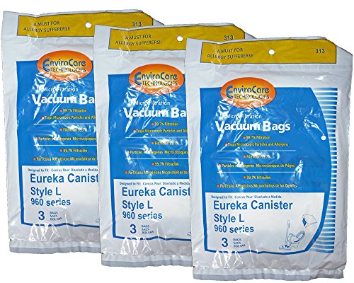EnviroCare 9 Eureka Style L Allergy Microfiltration Canister Vacuum Cleaner Bags