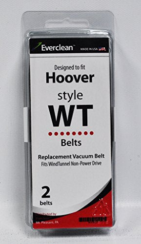 Everclean Generic Hoover Wind Tunnel Non-Power Drive Vacuum Belts 2 Pack