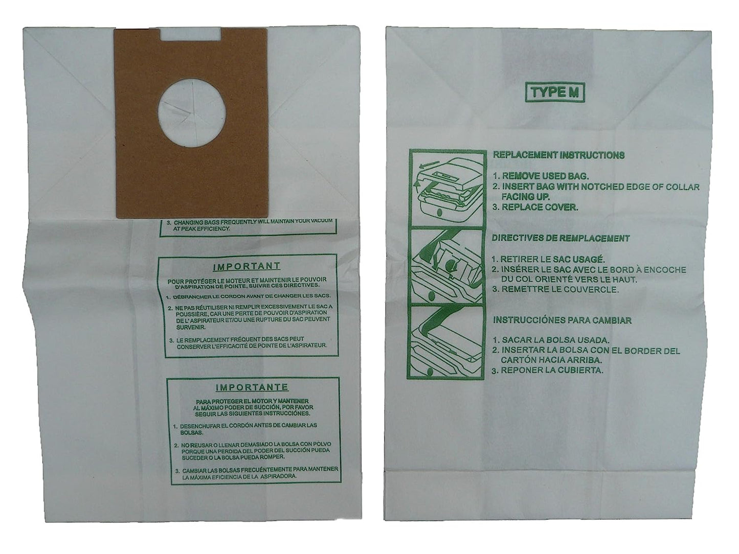 Hoover Style M Vacuum Bags Type Vac 4010037M Dimension Canister 113SW EnviroCare [2 Loose Bags]