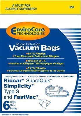 1 X Riccar RSQ-6 SupraQuick replacement paper bag- 6 bags by Envirocare Technologies