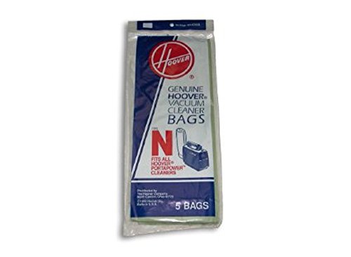 TopRatedvacuum Parts Hoover Canister Type N Port Power Paper Bags 5 PK # 4010038N