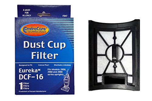 EnviroCare 1 Eureka Style DCF 16, Hepa Filter Dust Cup Vacuum Cleaner, Altima Bagless, SurfaceMax, Uno Upright, 62736A, 20232462, 20-2324-62, 76552, E-62736