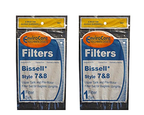 Envirocare Vacuum Filter Kit Compatible with Style 7/8/9 Foam Filter 2 pk