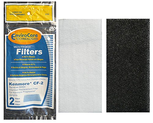1 Kenmore CF2 Foam Safety Vacuum Cleaner Filters Set Upright Progressive