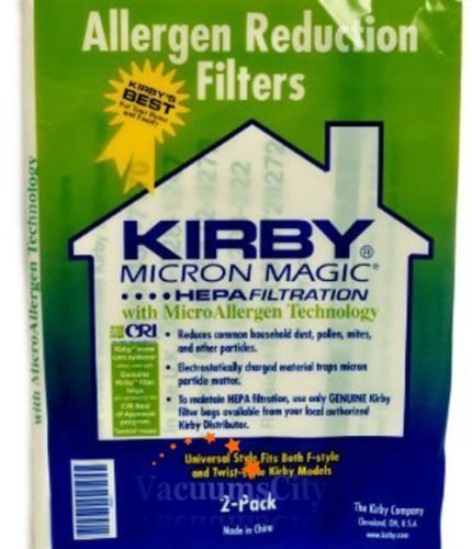 4 Kirby Santria Upright Vacuum Style F Hepa Micron Magic Bags 2 Pk Part # 205811A by Kirby