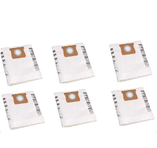 Shop Vac 5-8 Gallon Bags 6pk | Shop-Vac # 9066100 Type E | For use with Shop-Vac 5-8 Gallon Tanks with Side Inlet by DVC Products