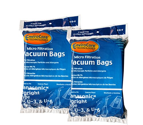 EnviroCare Replacement Micro Filtration Vacuum Cleaner Dust Bags made to fit Panasonic Types 3, U-6-18 Pack