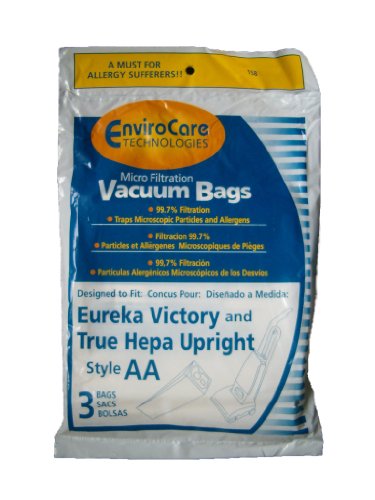 75 Eureka Allergy Micro Lined Hepa Upright Victory Style AA Bags, Series, Sanitaire, Powerline, Self-Propelled, Canada Vacuum Cleaners, 58623, 58236A-12, 58236A-12 (Filteraire), 54926A-10