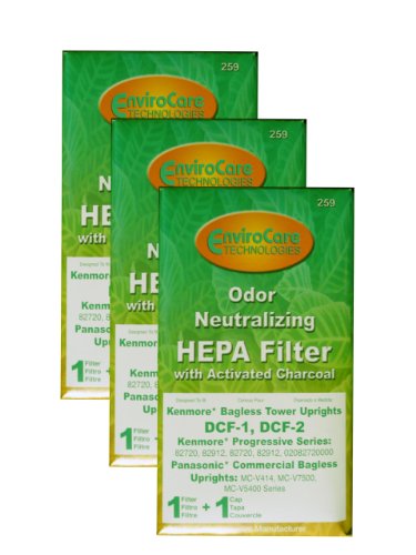 EnviroCare Replacement Tower HEPA Vacuum Filters for Kenmore Progressive Bagless Uprights 3 Filters