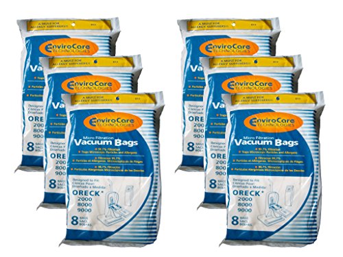 Envirocare 48 Vacuum bags + BELT replacement for Oreck Type Xl Vacuum Cleaners XL7, XL21, 2000's, 3000's, 4000's, 8000's, 9000's series