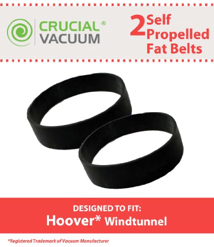 Think Crucial 2 Replacements for Hoover WindTunnel Self Propelled Fat Drive Belts, Compatible with Part # 38528035