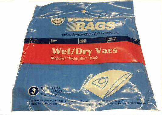 Shop Vac Mighty Mini M100 Vacuum Cleaner Bags by DVC Made in USA