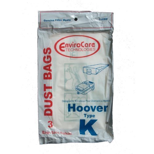 9 Hoover Type K Spirit Vacuum Bags, Canisters, Encore, Supremacy, Older Runabout Vacuum Cleaners,4010028K, 4010100K, H-4010100KES by EnviroCare