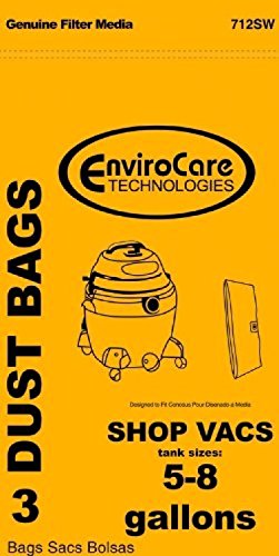 Shop Vac Paper Bags-3PK-Fits All Tank Sizes 5-8 Gallon Replacement New
