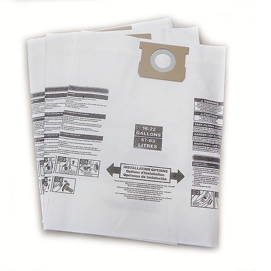 DVC Shop Vac Type J 906-73-00 16-22 Gallon Vacuum Cleaner Bags Made in USA [ 150 Bags ]