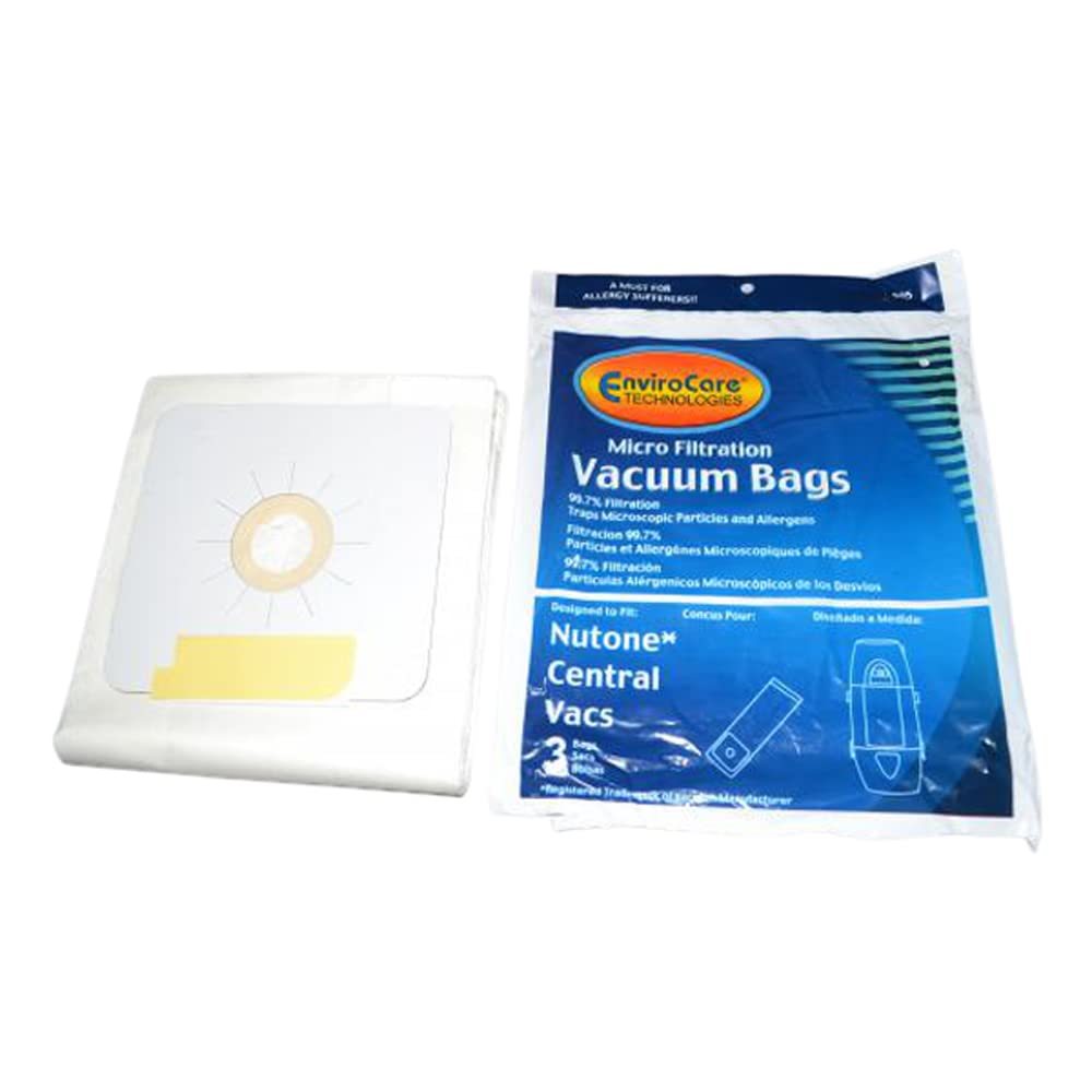 Nutone Microlined Central Vacuum Bags 391, CF391 6/gal Allergen by Envirocare 3PK # 505 by Nutone