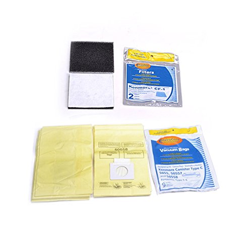 Replacement For kenmore Progressive Foam Filter CF1, Progressive & Whispertone, Vacuum Cleaners, 86883, 86880, Canister Type C Sears 9 Vacuum Bags