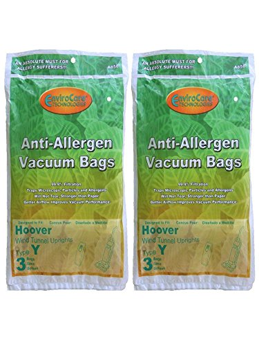 Vacuum Cleaner Bags Hoover Windtunnel Type Y Hepa Vacuum Bags 6pk with Closure & Microfiltration