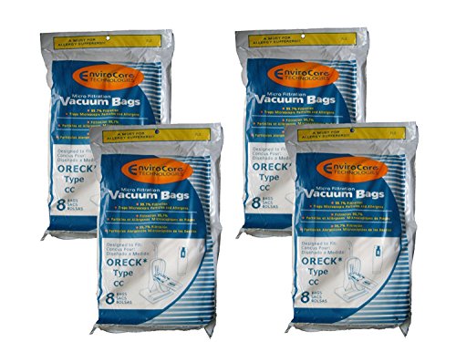 Replacement Part For Oreck Generic Upright Vacuum 32 BagsType CC, XL with 4 Belts