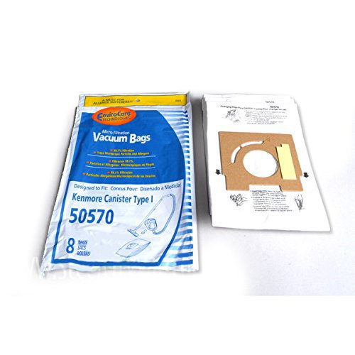 Kenmore 50570 Canister Type I Envirocare Microfiltaration Vac-clean 8 Bags # 202
