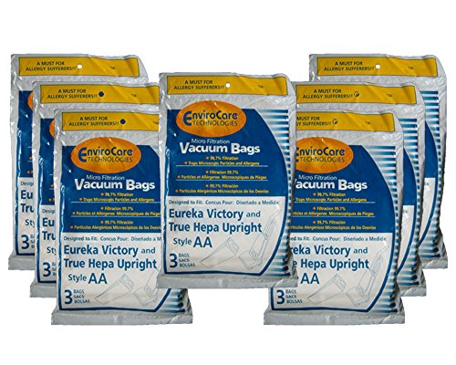 21 Eureka Allergy Micro Lined Hepa Upright Victory Style AA Bags, Series, Sanitaire, Powerline, Self-Propelled, Canada Vacuum Cleaners, 58623, 58236A-12, 58236A-12 (Filteraire), 54926A-10