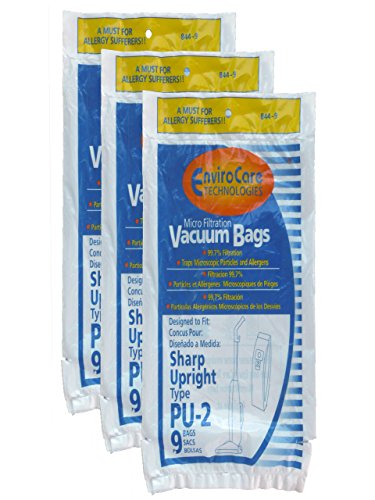 27 Sharp Style PU-2 Microfiltration Upright Vacuum Cleaner Bags