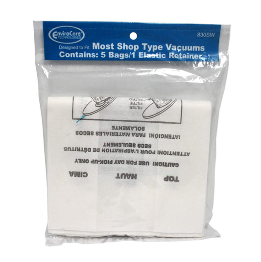 EnviroCare Compatible with Shop Vac Type Vacuum Filter Bags 90101 for Dry Pick-up
