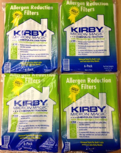 Kirby Universal Bags: 4 Packs of Kirby #204811 (24 bags) - Universal HEPA White Cloth Bags - Genuine Kirby Product - shipped by BuyParts