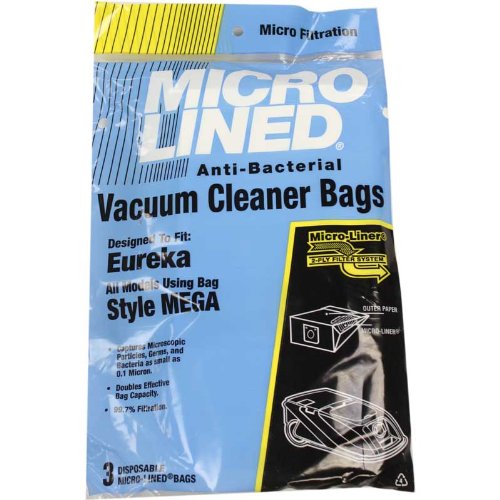 3 bags (1Pkg) Eureka MEGA #58624 (58624A)Cannister Vacuum Cleaner Allergen Style Bags Model Excalibur Powerteam 6975 and 6990