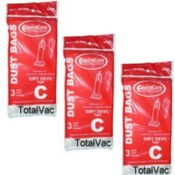 Dirt Devil Vacuum Cleaner Type C Bags - 9 Bags