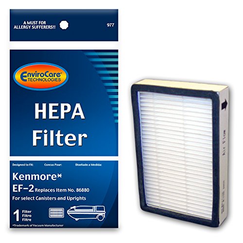 EnviroCare Replacement Premium HEPA Vacuum Cleaner filter made to fit Kenmore EF-2 Canisters and Uprights