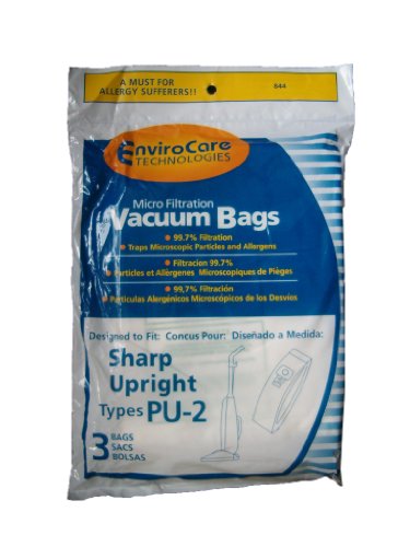 EnviroCare Replacement Micro Filtration Vacuum Cleaner Dust Bags Designed to fit Sharp PU-2 Uprights