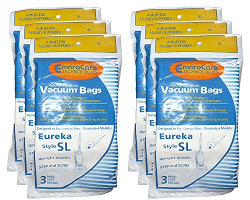 9 Eureka Sanitaire Type SL Vacuum Bag, Commercial Mini Upright Vacuum Cleaners, S782, SC785, S782A, S782A-1, SC785A-1, SC785A, 61125-12, 61125-50, 61125, SC785A