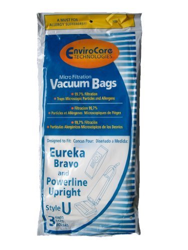 6 Eureka U Bravo Vacuum Bags, Bravo II, Direct Air, World Vac, White Westinghouse Vacuum Cleaners, 57802A, 54310, 54310C, 54310B, 54310B-6, 57802B(Filteraire), 54918, 54918A-10, 7600, 7700, 7800, 7900, 9000,WWU2020 30 40 5020 30 40 6050 Model: 308SW