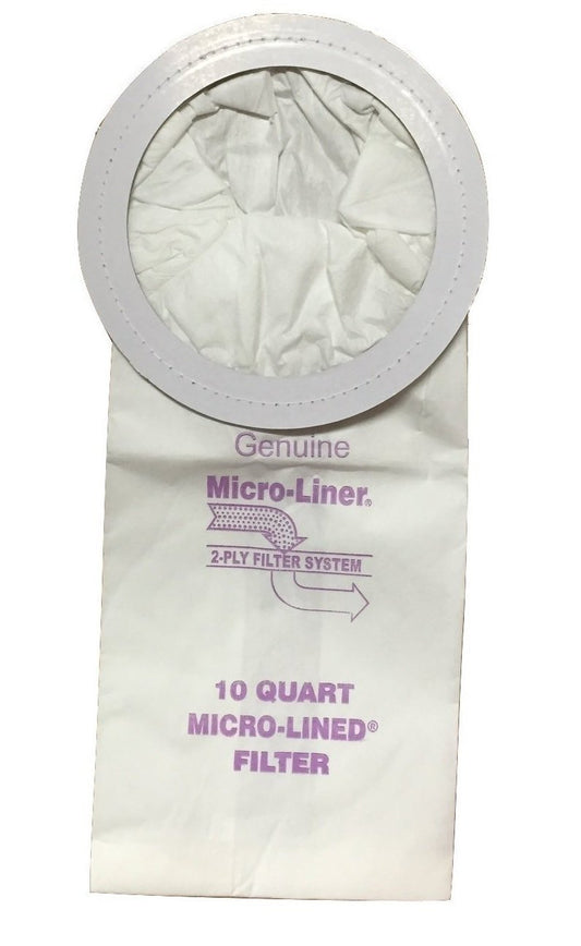 10 Commercial Backpack Vacuum Cleaner Bags 10 Quart, Clarke, Coach, Sandia, Windsor, Proteam, Raven, Perfect, EDIC, Windsor # 86198850 and 68005, Clarke 147109750, Proteam 100331, 450243, Sandia # 10