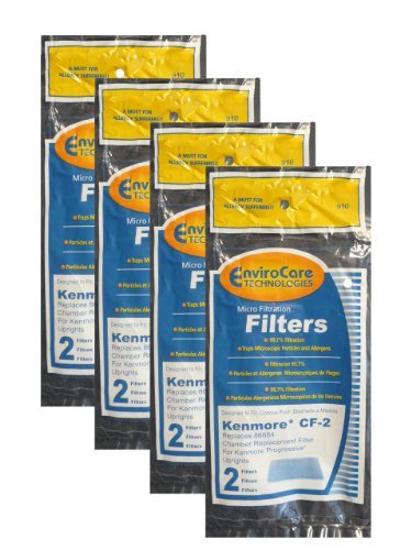 (8) Kenmore CF2 Foam Safety Vacuum Filters, Upright, Progressive Vacuum Cleaners, 86884, 20-86884C, 2086884, 4370432, 610488 by Kenmore