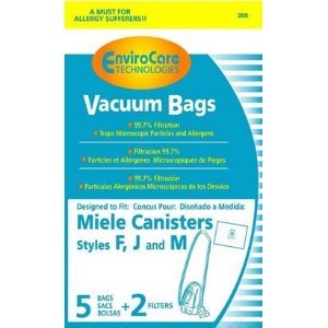 EnviroCare Replacement Micro Filtration Vacuum Cleaner Bags Designed to fit Miele Type F, J, M Canisters. 10 Bags and 4 Filters