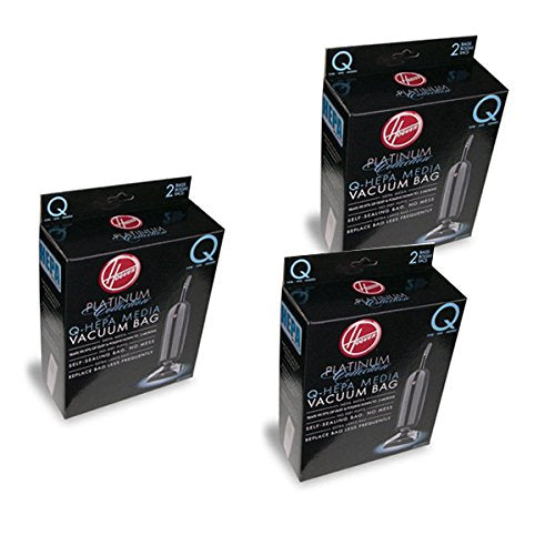 6 Hoover Type Q Platinum Upright Vacuum Hepa Paper Bags # AH10000
