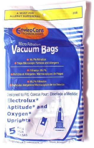 EnviroCare Replacement Micro Filtration Vacuum Cleaner Dust Bags for Electrolux Upright Oxygen & Aptitude 5 Pack