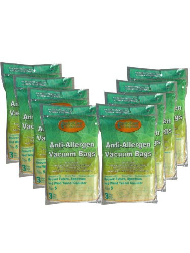 24 Hoover HEPA Windtunnel Allergy Vacuum Type S Bags, Futura, Spectrum, Power Max Vacuum Cleaners, 43655097, 4010064S, 4010344S, 43655093, 4010100S by EnviroCare